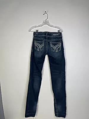 $13 • Buy Women’s Hydraulic Denim Blue Jeans Lola Curvy 28 /33 Raw Hem Euc