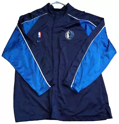 Nike Dallas Mavericks NBA Basketball Warm Up Jersey Jacket Mens 2XL Blue Button • $37.99