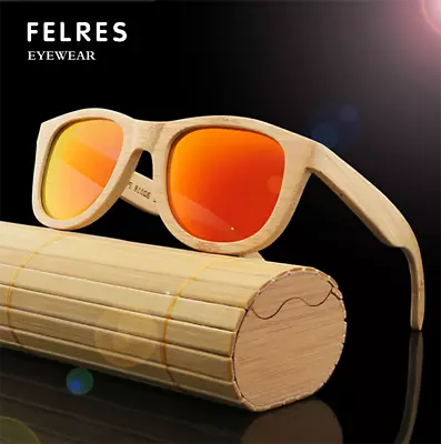 $19.79 • Buy Handmade Bamboo Wood Polarized Sunglasses Wooden Frame Outdoor Retro Glasses 