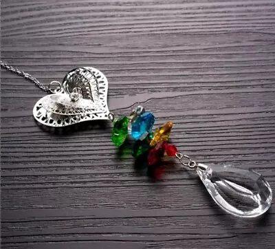  Heart Crystal SuncatcherRainbow MakerCrystalsChakraFeng Shui • £4.99