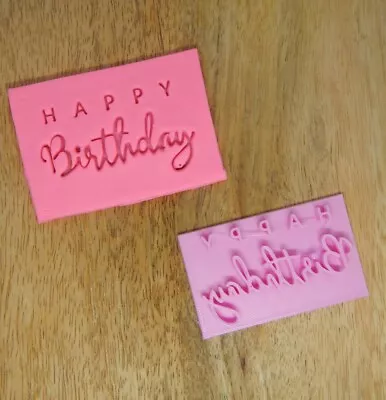 HAPPY BIRTHDAY Stamp Cookie Fondant Embosser Cupcake Topper Party Favour • $8.95