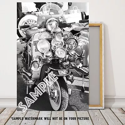 Classic Lambretta Scooter Framed Canvas #71 Retro Mods Motorbike Canvas Pictures • £24.99