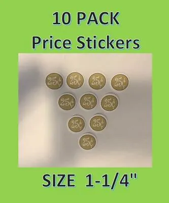 10 Pack 25 Cent Vending Price Stickers Vendstar Candy Gumball Label • $3.49