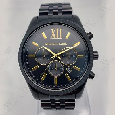 New Michael Kors MK8603 Black Dial Stainless Steel Analog Quartz Men's Watch • $118