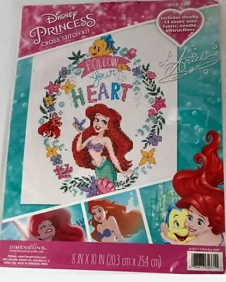 Dimensions Disney Princess Mermaid Cross Stitch Kit  Follow Your Heart  8  X 10  • $14.99