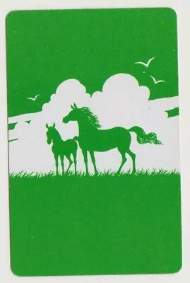 Swap/Playing Card ~ HORSE AND FOAL IN SILHOUETTE ~ Vintage X 1 • $1