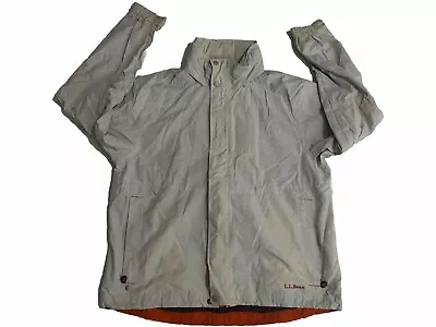 LL Bean Vintage Windbreaker Jacket Mens Size Medium Gray And Orange HTF Coat VTG • $18.99