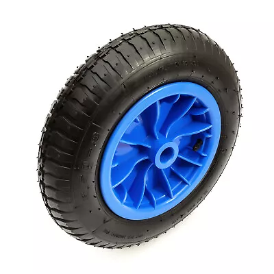 3.50-8 Wheel Pneumatic Tyre & Inner Tube 14 Inch Blue 1  Bore Wheelbarrow Barrow • £11.99