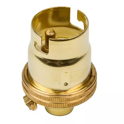 £6.75 • Buy S Lilley Brass BC B22 Lamp Holder Without Shade Ring M10 X 1mm Threaded Entry