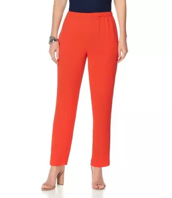 Vince Camuto Crepe Slim-Leg Ankle Pant In Red Hot[M] • $24.98