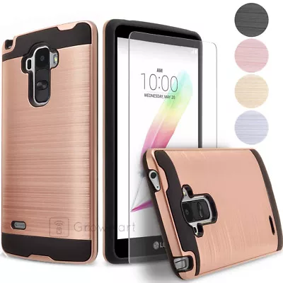 Shockproof Brushed Armor Slim Hard Case Cover + Tempered Glass Screen Protector • $7.95