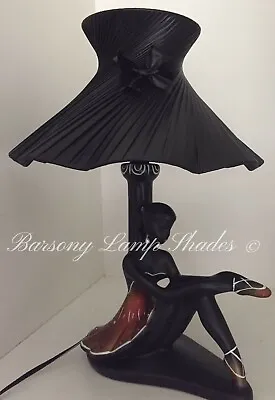 PLASTIC RIBBON BLACK LAMPSHADE For BARSONY BALLERINA LADY LAMP • $145