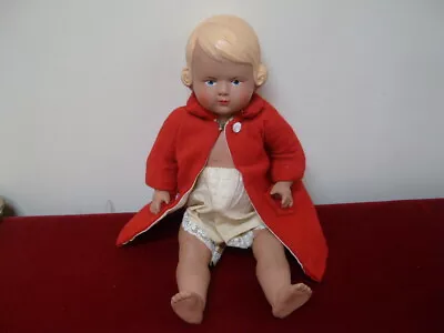 Celluloid Doll 28cm German Lerum Marked Doll In Red Cloak Beautiful • $110