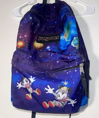 JANSPORT Disney Backpack Mickey Minnie Mouse In Space Bag Colorful Earth • $22.99