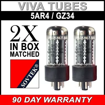 Brand New In Box Matched Pair Sovtek 5AR4 / GZ34 Vacuum Tubes  Authorized Dealer • $68.65
