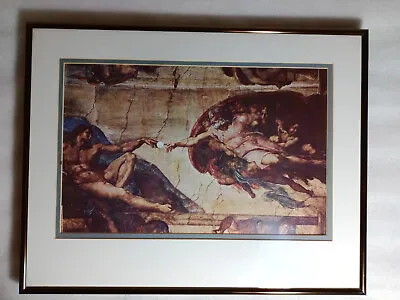 Michelangelo The Famous Art Painting Of God And Adam Bronze Metal Picture Frame • $29.99