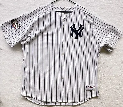 NY Yankees Jersey Mens 4X White Stripe Mariano Rivera 2009 World Series Majestic • $89.95