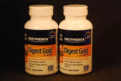 Non GMO Enzymedica Digest Gold W/ATPro Vegan Kosher 120x2= 240 Capsules • $53.95