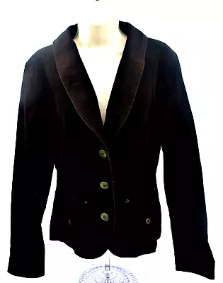 Vintage S Oliver Corduroy Jacket Blazer Autumn Fall Removable Collar Brown 12 • $24.99