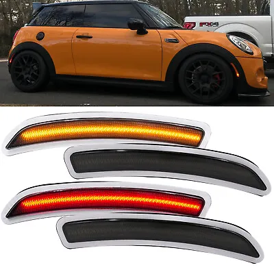 4x Smoked LED Front & Rear Side Marker Lights For Mini Cooper F55 F56 F57 14-19 • $56.04