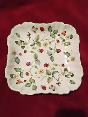£12.95 • Buy James Kent Staffordshire Old Foley Strawberry Square Plate 7.5“ Petit Fours