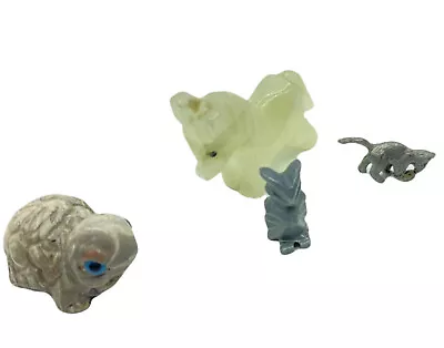 4 Mixed Material Animal Figurines Miniatures Stone Pewter Ceramic Stone Pewter + • $12.50