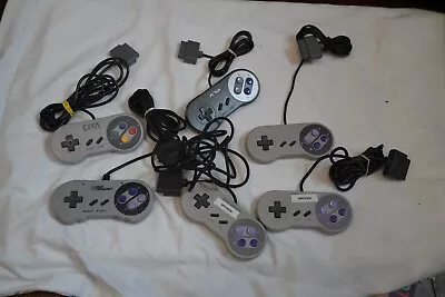 Super Nintendo Controller Lot - 5 X SNES Controllers - Broken For Parts • $0.99