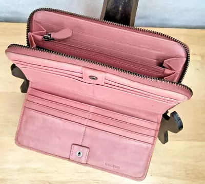 Pre-loved Oroton Pink Leather Ladies Wallet Purse Clutch • $20