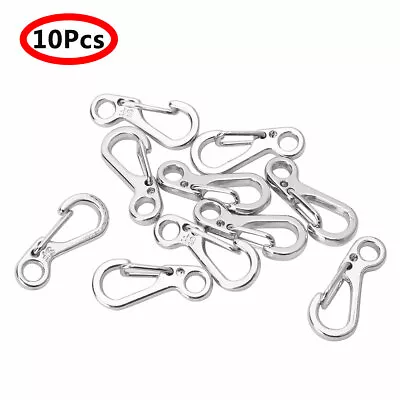 10 Mini SF Metal Carabiner Clips Tiny Snap Hooks Spring Clasp Keychain Paracord • $7.43