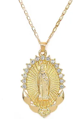 Medalla Milagrosa De La Virgen Maria Para Mujer Dorado Oro Chapado De 18K Regalo • $10.08