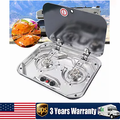 2 Burner Boat Caravan RV Camper Gas Stove Hob LPG Cooktop Stove Stainless Steel  • $195.70