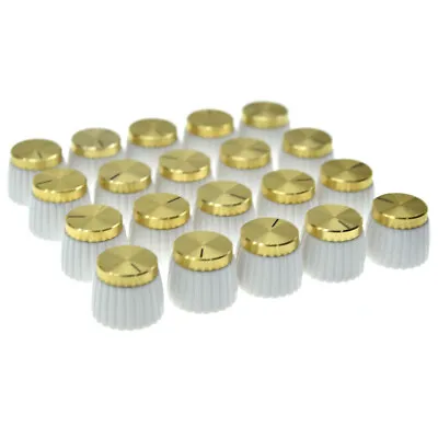 20pcs Guitar Amplifier-Knobs-White-w-Gold-Cap-Push-on-fits-Marshall-Amplifier • $13.99