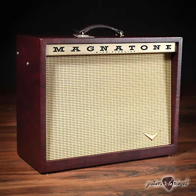 Magnatone Varsity Reverb 15W 1x12” Combo Amp W/ FTSW & Cover – Wine Buggy Whip* • $2499