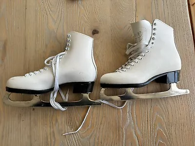 Vintage Lange Caprice Ice Skate Size 10 Women ICM Astra Blade White Canada • $18.95