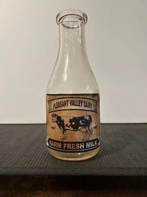 Vintage 1940s Milk 1 Quart Bottle With Decorative Label • $6.99