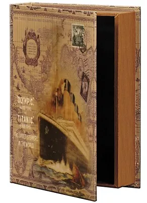 XL Hollow Book Secret Storage Box  Fake Book Safe With SS RMS Titanic ON SALE ! • £16.55