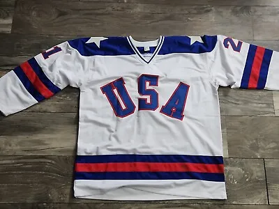 Mike Eruzione Signed Team USA Jersey. Size XL Hockey Miracle ON ICE Exc. A+ • $225