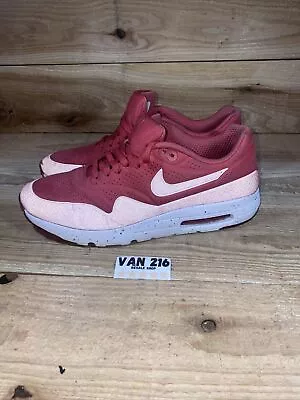 USED: SZ 10.5 Nike Air Max 1 Ultra Moire Shoes Terra Red Sneakers: 705297- 611 • $79.96