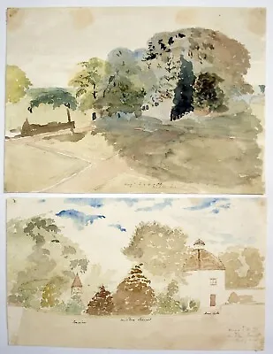 Richard Suter (1797–1883) Two Watercolours Milton Ernest 1871 Dove Cote & Garden • £30