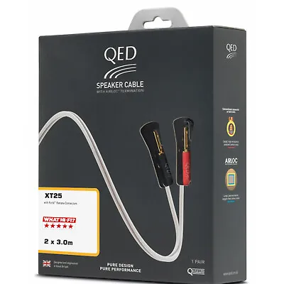 QED XT25 Speaker Cable - 3 Metre Pair - Loudspeaker - Banana Terminated • £74.89