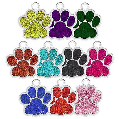 £2.75 • Buy GLITTER DOG TAG PERSONALISED ID TAGS NAME PET CAT COLLAR DISC - Engraved Free