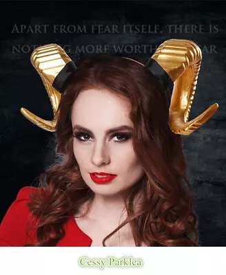 Z-L4-1 Deluxe Bull Ram Goat Aries Beast Horns Demon Devil Costume Headband • $20.88