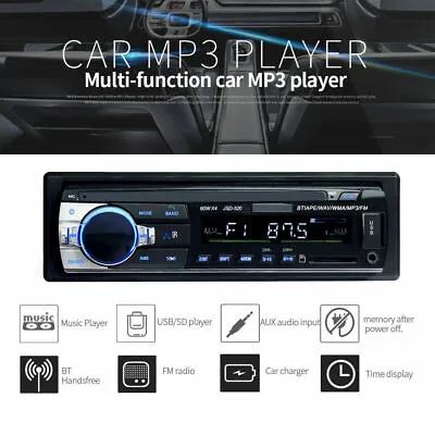 $21.88 • Buy Bluetooth Car Stereo Audio In-Dash FM Aux Input TF USB MP3 Radio Player