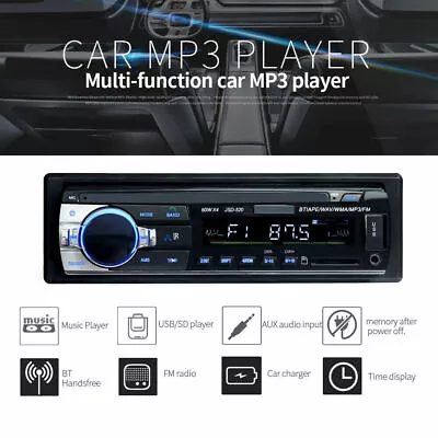 $19.98 • Buy Bluetooth Car Stereo Audio In-Dash FM Aux Input TF USB MP3 Radio Player
