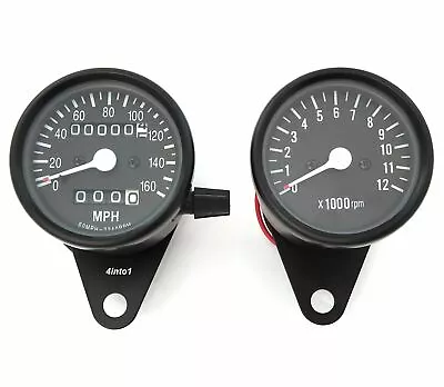 MPH Mini Speedometer 2240:60 & Tachometer 1:4 - Black • $95.95