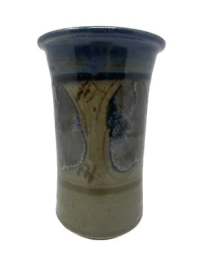Studio Art Stoneware Pottery Vase  Signed  7   X 4  Colors Of Nature Gift Vtg • $25.41