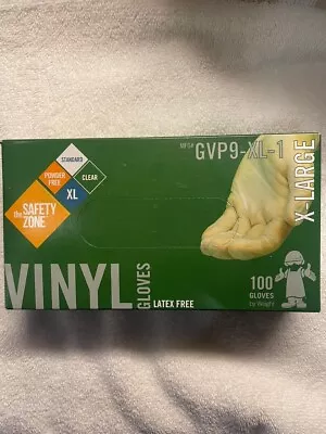 New Safety Zone Vinyl Latex Gloves Size X-Large Box Of 100 GVP9-XL-1 • $8.99