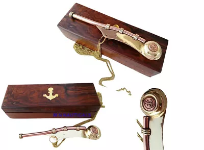 $27.89 • Buy Brass Copper Boatswain Whistle Boson Call Pipe 5.5  Maritime Gift With Box Repli