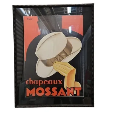 Vintage 1928 Chapeaux Mossant By Olsky French Art Deco Reproduction Framed Print • $100