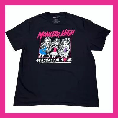 ❤️Monster High Graduation Tour Black Graphic T-Shirt Tee Size XL❤️ • $18.98